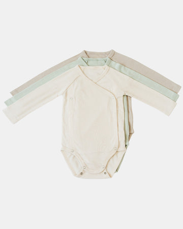 Wolle Seide Wickelbody - 3er Set