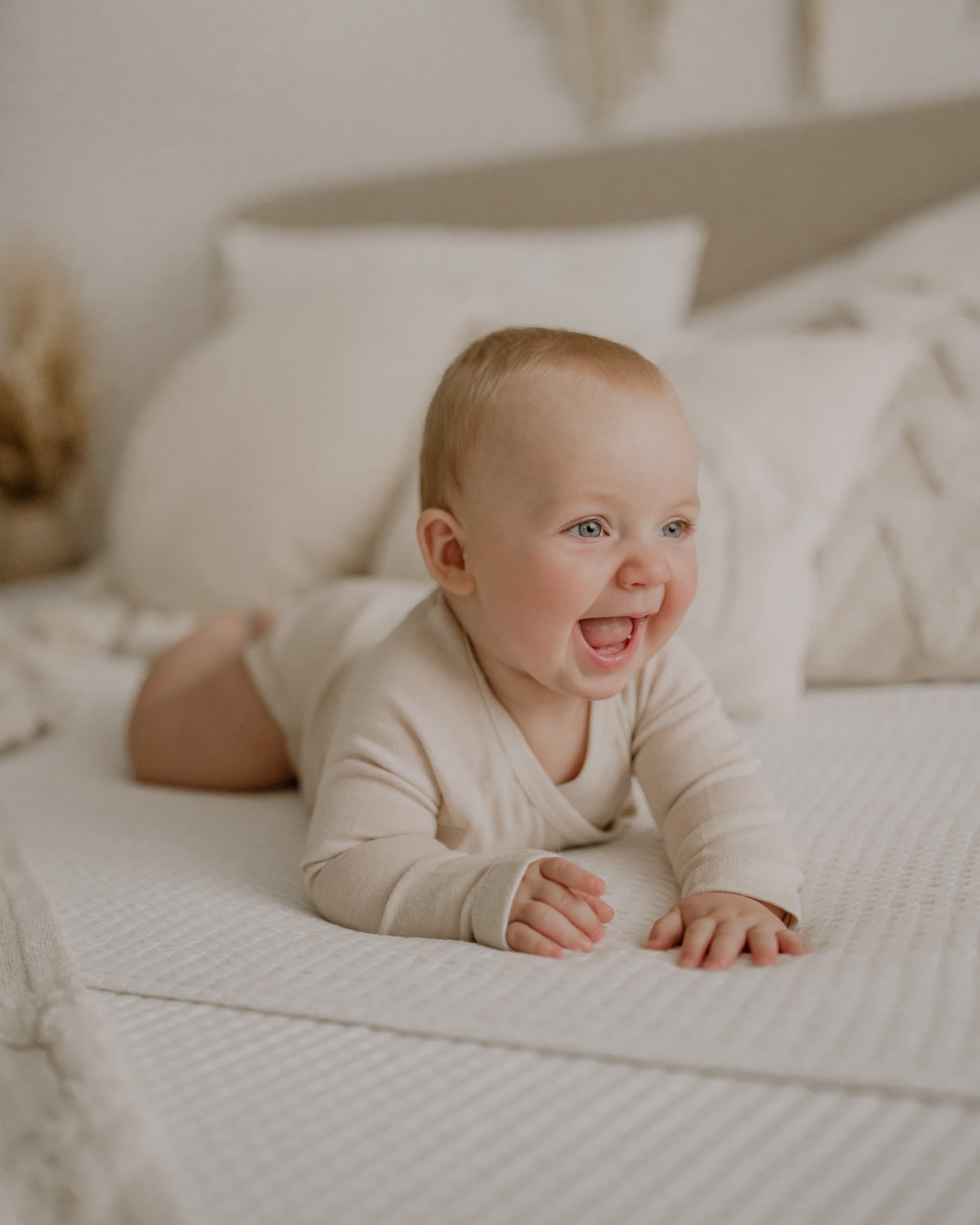 Wolle Seide Wickelbody - Beige