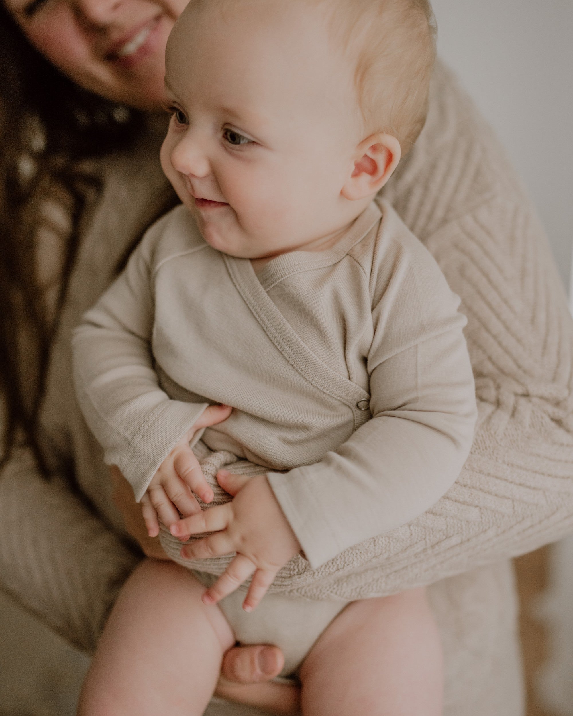 Wolle Seide Wickelbody - Clay