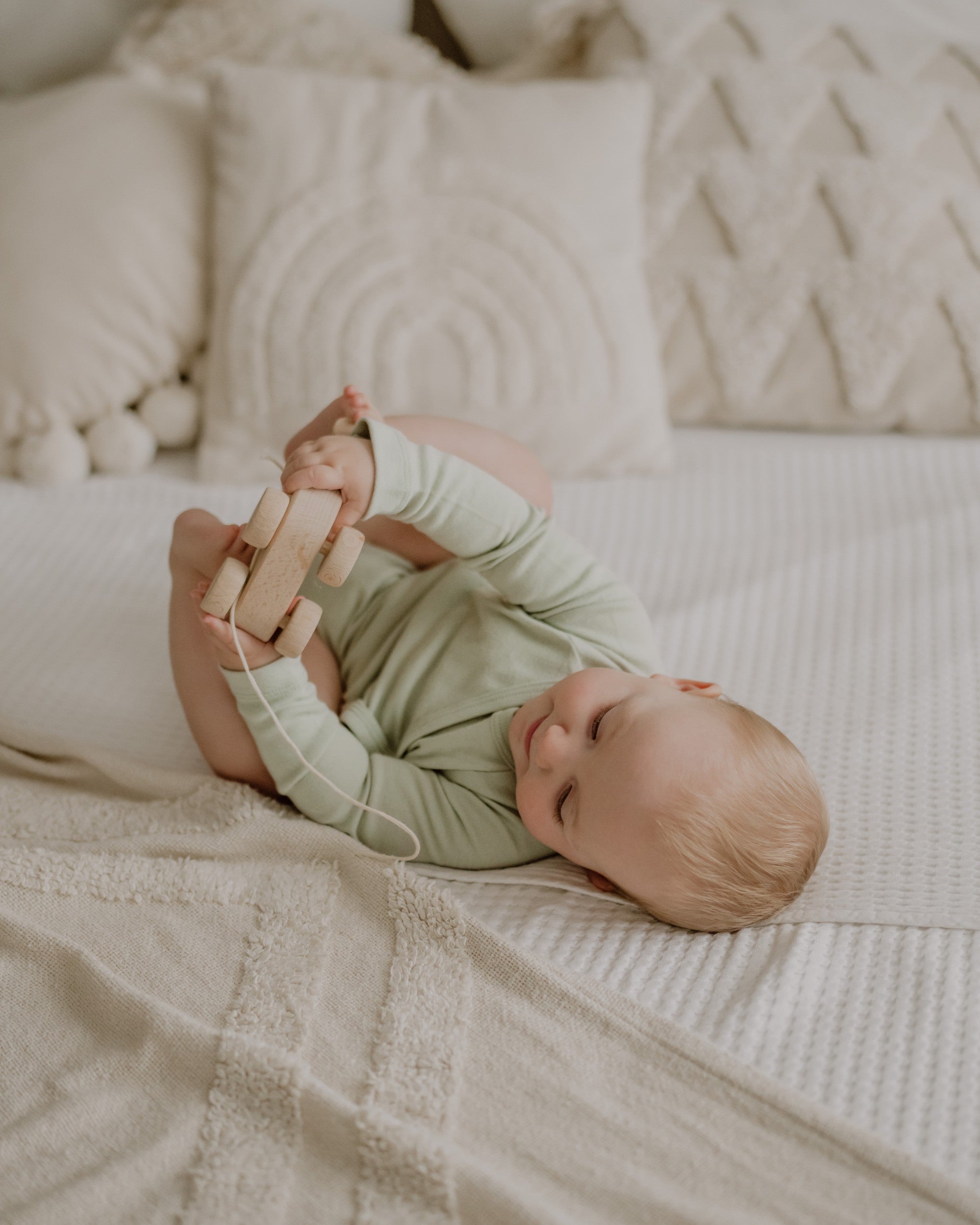 Wolle Seide Wickelbody - Salvia